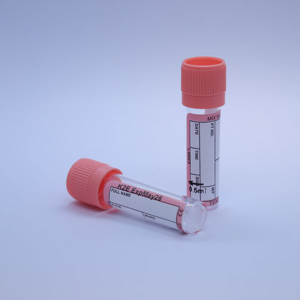 0.5 mL K₂EDTA Polystyrene Blood Collection Tubes (9×44 mm) – K1130
