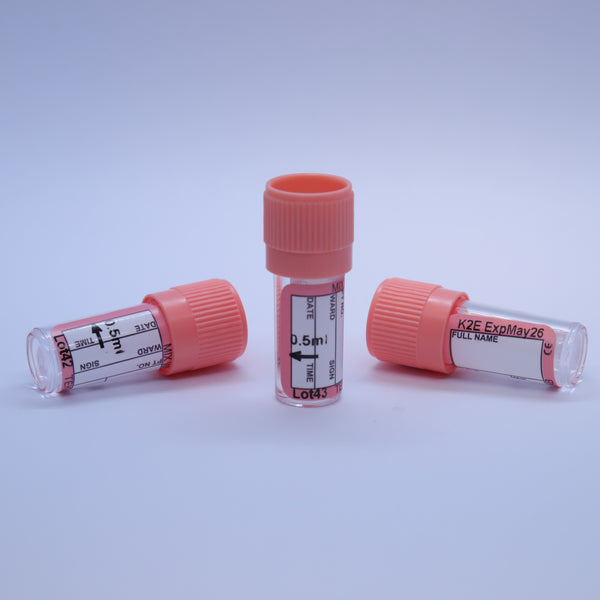 0.5 mL K₂EDTA Polystyrene Blood Collection Tubes (9×30 mm) – K1230