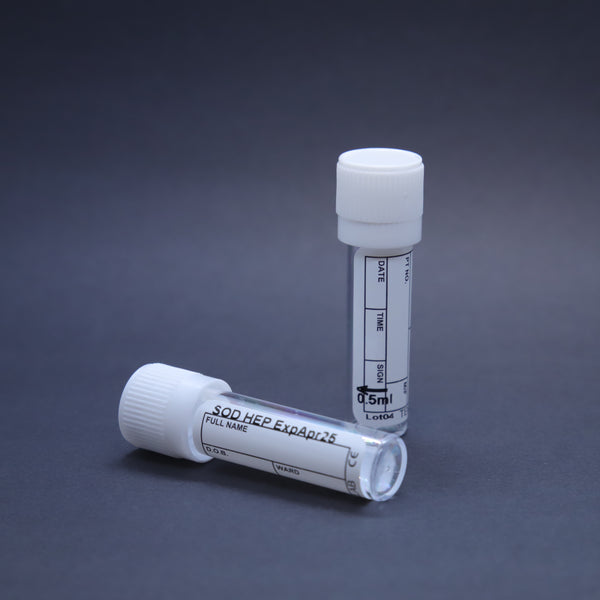 0.5 mL Sodium Heparin Polystyrene Blood Collection Tubes (9×44 mm) – NH1130