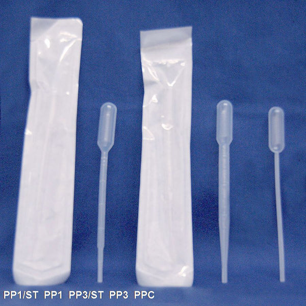 **500 Pack** PP3-ST 3 mL Graduated Sterile Pasteur Pipette – LDPE, 0.5 mL Increments, 150 mm, 50 µL Drops – Sterile Bulk Pack