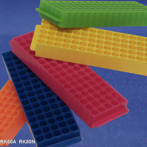 RK80A - 80-well (5x16) microtube racks, autoclavable polypropylene. (A ...