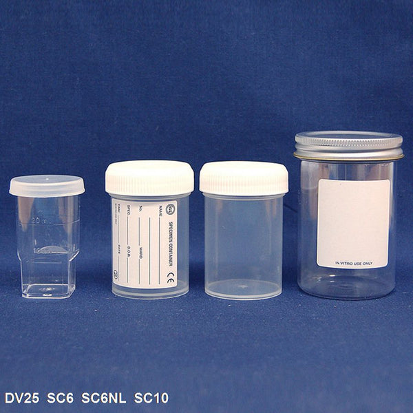 **Bulk Buy** SC6NL 60 mL Unlabelled Polystyrene Container with White Polyethylene Cap – 62×44 mm, –4 °C to 60 °C, Bulk 100/500/1000